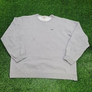 Vintage 90s NIKE Swoosh Sweatshirt 2XL 27x28 Gray Baggy USA